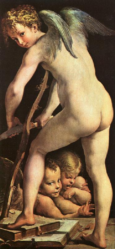 Girolamo Parmigianino Cupid Carving his Bow oil painting image